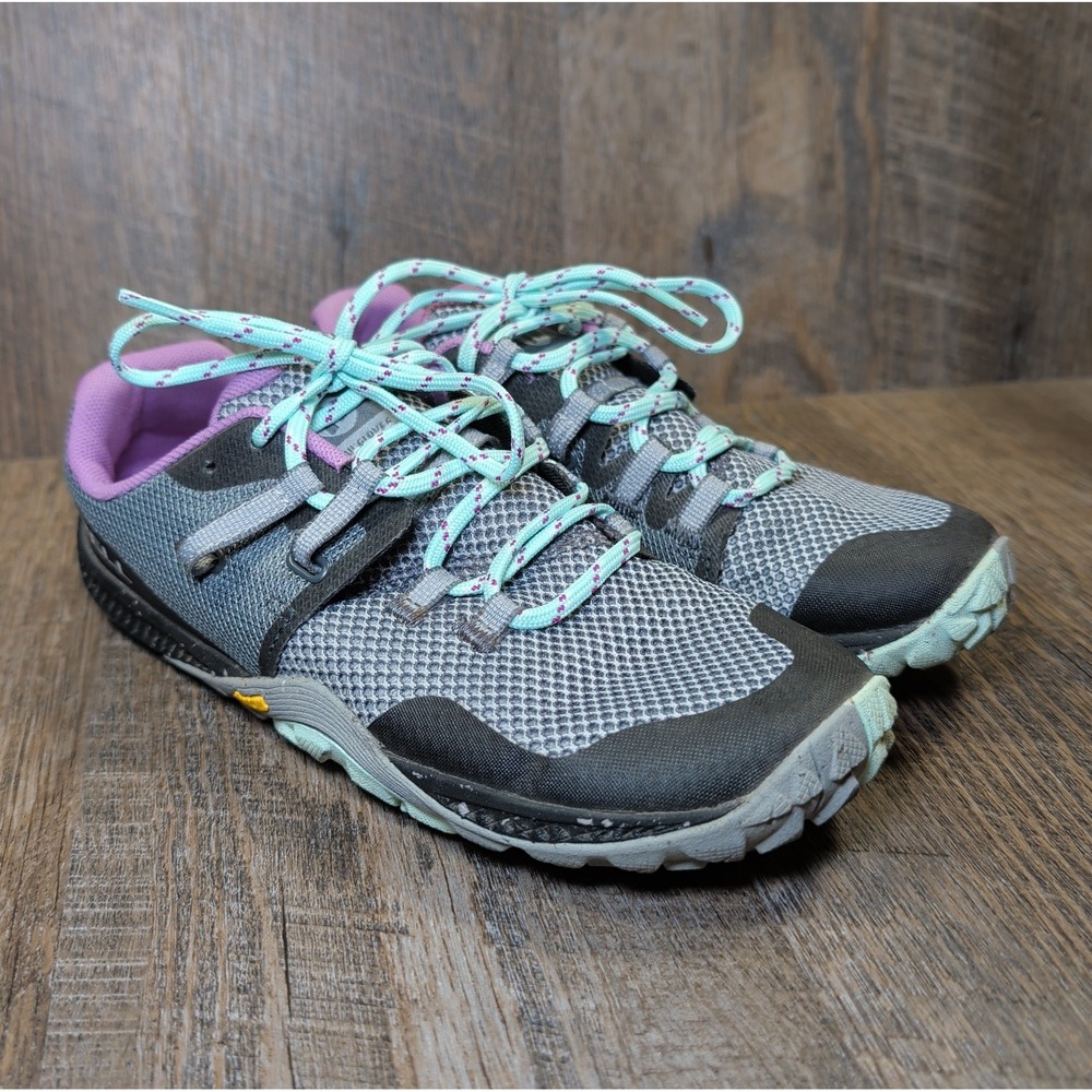 Merrell Women's Trail Glove 6 Sneakers Grey Purple Barefoot Trail Running Size 6